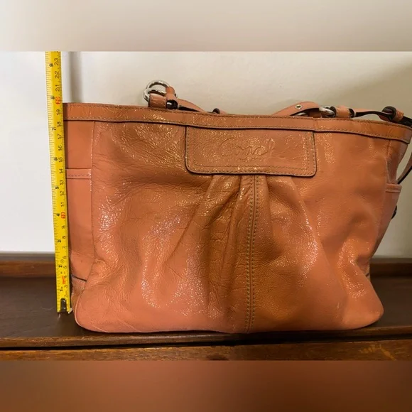 Coach 2011 Peach Patent Leather East-West Tote - Picture 16 of 16